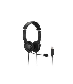Kensington Auriculares con Microfono USB - Diadema Ajustable - Almohadillas Acolchadas - Controles en Cable - Cable de 1.80m ..