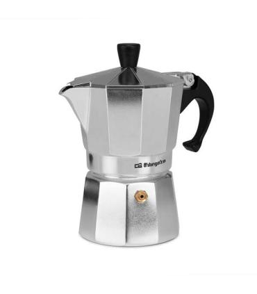 Orbegozo KF 300 Cafetera de Aluminio para 3 Tazas - Prepara Cafe Delicioso en Minutos en Cualquier Cocina - Mango Ergonomico..