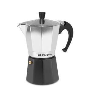 Orbegozo KFM 630 Cafetera de Aluminio - Prepara 6 Tazas de Cafe en Minutos - Mango Ergonomico para un Manejo Seguro - Valvula..