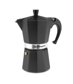 Orbegozo KFN 610 Cafetera de Aluminio Negra - Capacidad para Seis Tazas - Utilizable en Cocinas a Gas - Electricas y Vitrocerami