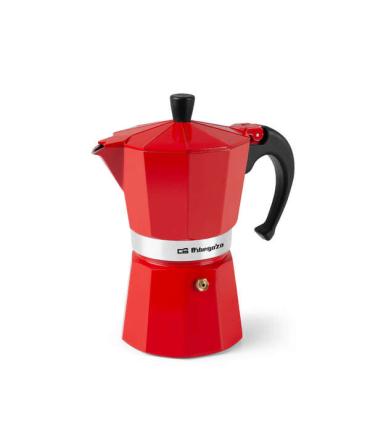 Orbegozo KFR 640 Cafetera de Aluminio - Prepara 6 Tazas de Cafe en Minutos - Compatible con Diferentes Tipos de Cocinas - Mango.