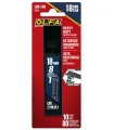 Olfa Pack de 10 Cuchillas de Negras para Cuters 18mm - Acero al Carbono - Un 25% mas Afiladas - 8 Segmentos