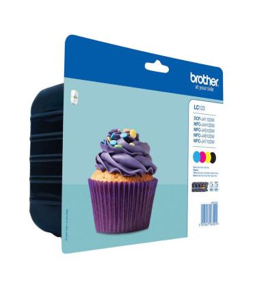 Brother LC123 Pack de 4 Cartuchos de Tinta Originales - LC123VALBP