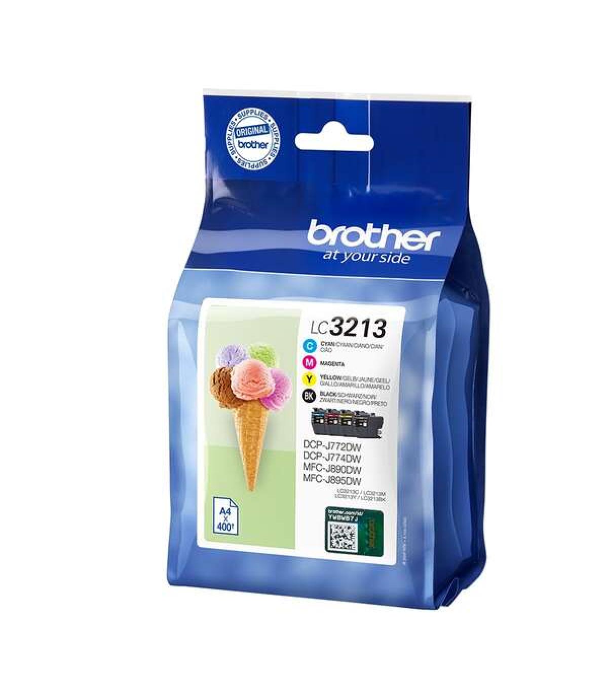 Brother LC3213 Pack de 4 Cartuchos de Tinta Originales - LC3213VAL