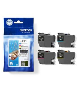 Brother LC421 Pack de 4 Cartuchos de Tinta Originales - LC421VAL