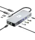 Docking USB Tipo-C Leotec LEDS02/ 3xUSB/ 1xUSB Tipo-C/ 1xUSB Tipo-C PD/ 2xHDMI 4K/ 1xRJ45/ 1xLector Tarjetas SD y MicroSD/ Gris