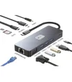 Docking USB Tipo-C Leotec LEDS03/ 3xUSB/ 1xUSB Tipo-C PD/ 1xHDMI 4K/ 1 xDisplayPort/ 1xVGA/ 1xAudio/ 1xRJ45/ 1xLector Tarjetas S