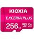 Kioxia Exceria Plus Tarjeta Micro SDXC 256GB UHS-I U3 V30 A1 Clase 10 con Adaptador