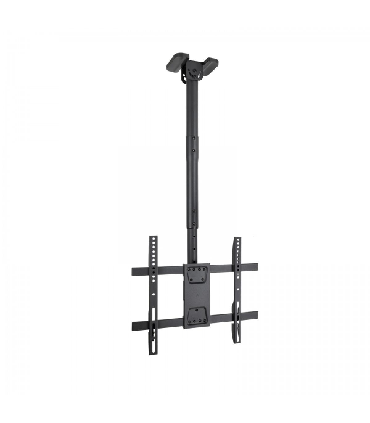 Tooq Soporte de Techo para Pantallas 32-75" - Angulo de Giro 180º - Inclinable - Gestion de Cables - Peso Max. 60kg - VESA Max