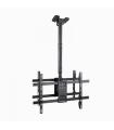 Tooq Soporte de Techo para 2 Pantallas 43-86" - Angulo de Giro 180º - Inclinable - Gestion de Cables - Peso Max. por Pantalla 50