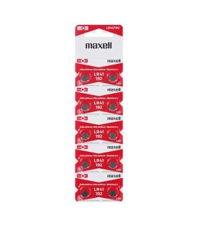 Maxell Pack de 10 Pilas Alcalinas de Boton LR41 1.5V