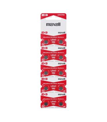 Maxell Pack de 10 Pilas Alcalinas de Boton LR41 1.5V