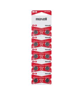 Maxell Pack de 10 Pilas Alcalinas de Boton LR44 1.5V