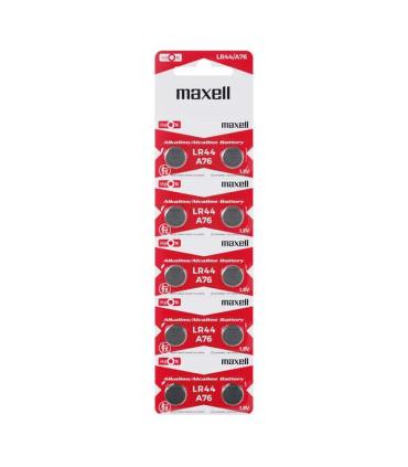 Maxell Pack de 10 Pilas Alcalinas de Boton LR44 1.5V