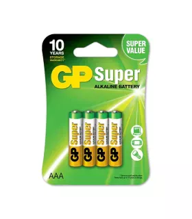GP Pack de 4 Pilas Super Alcalinas LR03 AAA 1.5V