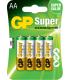 GP Pack de 4 Pilas Super Alcalinas LR06 AA 1.5V