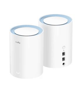Cudy M1200 Pack de 2 Sistemas WiFi Mesh AC1200 Dual Band - 867Mbps en 5GHz, 300Mbps en 2,4GHz - 1x Puerto LAN 10/100Mbps, 1x Pue
