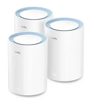 Cudy M1200 Pack de 3 Sistemas WiFi Mesh AC1200 Dual Band - 867Mbps en 5GHz, 300Mbps en 2,4GHz - 1x Puerto LAN 10/100Mbps, 1x Pue