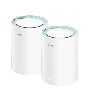 Cudy M1300 Pack de 2 Sistemas WiFi Mesh AC1200 Dual Band - 867Mbps en 5GHz, 300Mbps en 2,4GHz - 1x Puerto LAN 1000/100/10Mbps..