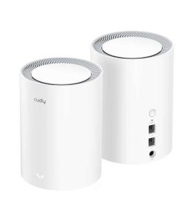 Cudy M1800 Pack de 2 Sistemas WiFi 6 Mesh AX1800 Dual Band - 1201Mbps en 5GHz, 574Mbps en 2,4GHz - 1x Puerto LAN 1000/100/10Mbps