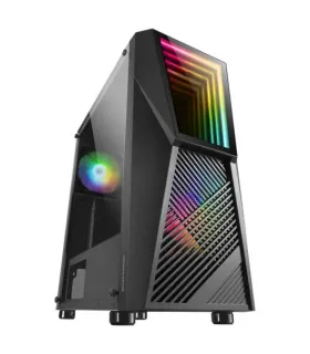Mars Gaming MC777 Infinity Mirror Caja Semitorre ATX, Micro ATX, Mini-ITX - Lateral Cristal Templado - Iluminacion ARGB - Tamaño