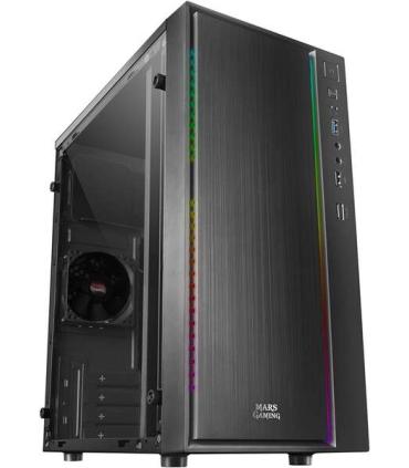 Mars Gaming MCM Caja Minitorre Micro ATX, Mini-ITX - Panel Lateral Acrilico - Iluminacion RGB - Tamaño HDD 2.5", 3.5" - USB-A 3.