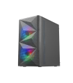 Mars Gaming Caja Gaming Compacta MC-ME - Diseño Innovador - Ventiladores FRGB 120mm - Ventana Lateral Cristal Templado - Maxima 
