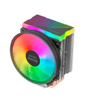 Mars Gaming MCPU44 Ventilador CPU Dual 110mm con Disipador 4 Heatpipes - Iluminacion ARGB - Velocidad Max. 1600rpm - Color Negro