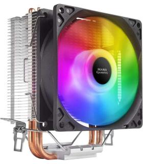 Mars Gaming Ventilador CPU 90mm con Disipador - Iluminacion RGB - Hasta 130W - Velocidad Max. 2200rpm - 2 Heatpipes