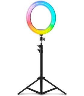 Mars Gaming MGRING Anillo de Luz ARGB USB con Tripode de hasta 150cm - 35 Modos de Iluminacion ARGB - 1200lm - Mando a Distancia