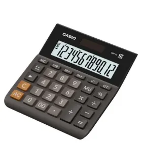 Casio MH-12 Calculadora de Sobremesa - Pantalla Extragrande LCD de 12 Digitos - Solar y Pilas - Color Negro