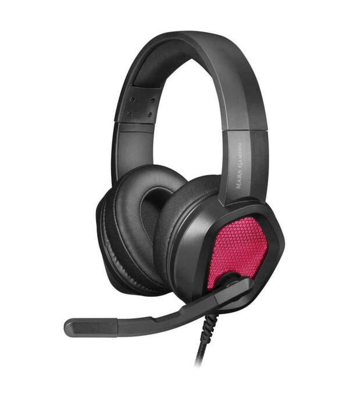 Mars Gaming MH320 Auriculares Gaming con Microfono Plegable - Iluminacion RGB - Diadema Ajustable - Almohadillas Acolchadas - Co