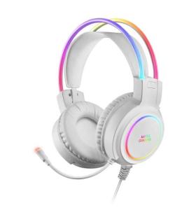 Mars Gaming Auriculares Gaming con Microfono Flexible - Iluminacion RGB - Diadema Ajustable - Almohadillas Acolchadas - Control.