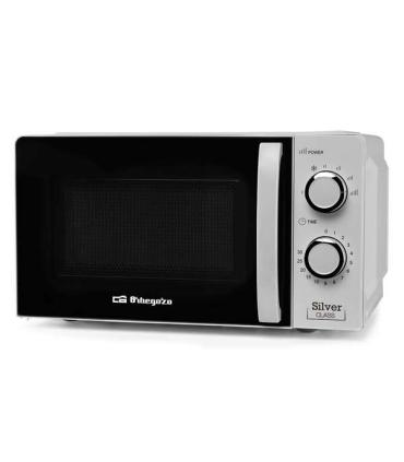 Orbegozo Mi 2118 Microondas - Capacidad 20L - Potencia 700W - 6 Niveles de Potencia - Temporizador 30min - Color Plata