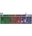Mars Gaming Teclado Gaming MK220 - Tecnologia H-MECH - Iluminacion FRGB Rainbow - Panel de Aluminio - Base de ABS Reforzado - Di