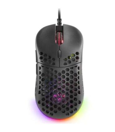 Mars Gaming MM55 Raton Gaming USB 12800dpi - Carcasa de Panel Perforado - 5 Botones - Iluminacion RGB Chroma - Uso Diestro - Cab