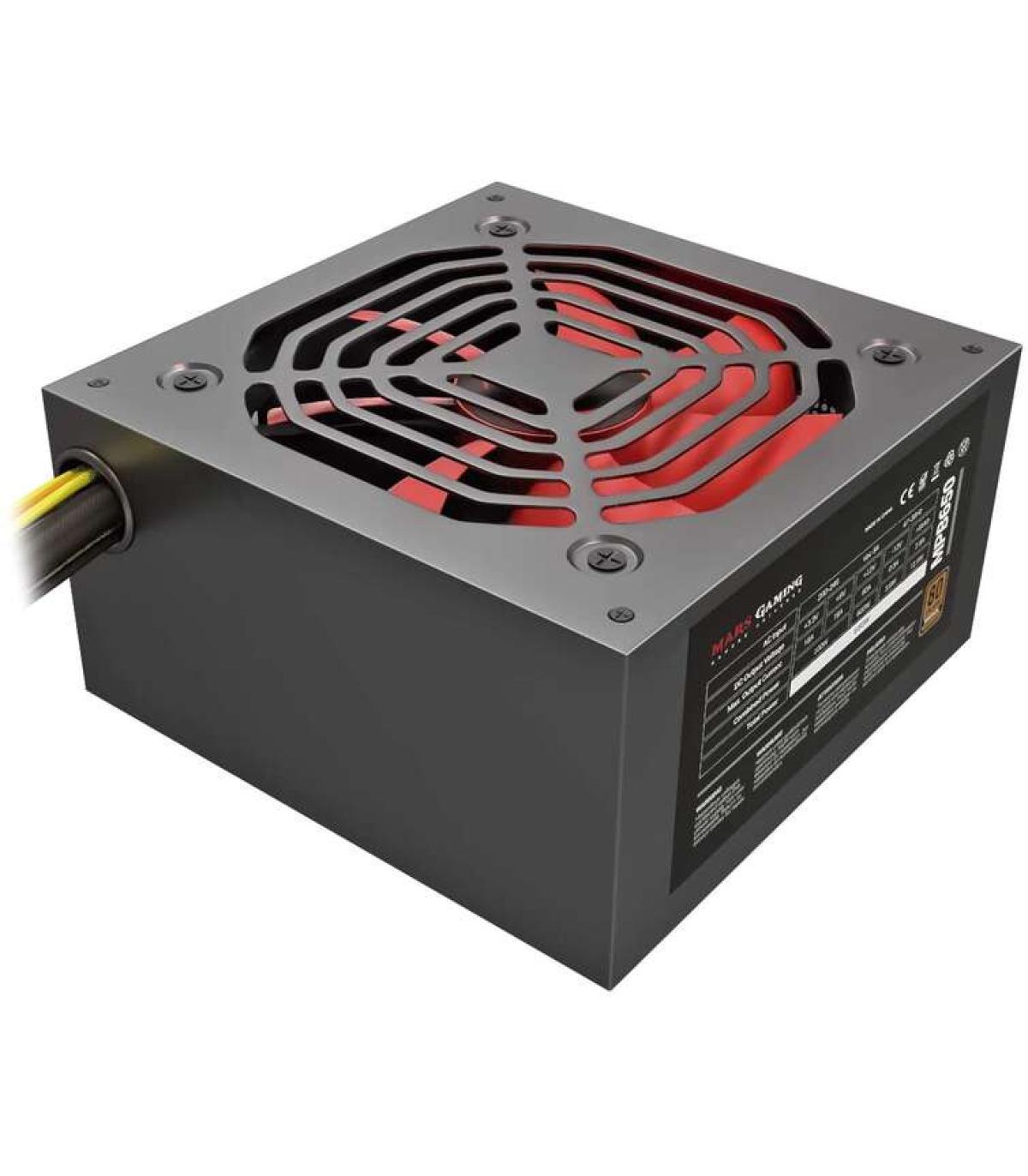 Mars Gaming MPB650 80 Plus Bronze Fuente de Alimentacion 650W ATX - PFC Activo - Ventilador 120mm