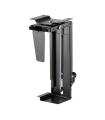 Aisens Soporte Giratorio y Altura Personalizable para CPU por Debajo de Escritorio con Mango de Bloqueo Facil - Color Negro