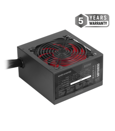 Mars Gaming MPIII850 Fuente de Alimentacion 850W ATX - Silencio Absoluto - Eficiencia Profesional - Diseño de Cables Optimizado.