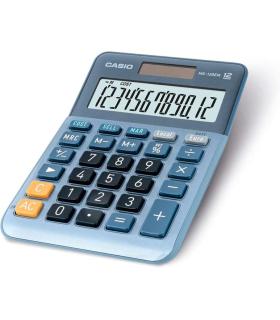 Casio MS-120EM Calculadora de Sobremesa Pequeña - Pantalla LCD de 12 Digitos - Alimentacion Solar y Pilas - Color Azul