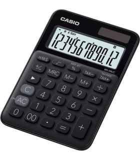 Casio MS-20UC Calculadora de Sobremesa Pequeña - Pantalla LCD de 12 Digitos - Alimentacion Solar y Pilas - Color Negro