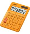 Casio MS-20UC Calculadora de Sobremesa Pequeña - Pantalla LCD de 12 Digitos - Alimentacion Solar y Pilas - Color Naranja