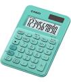 Casio MS-7UC Calculadora de Escritorio - Tecla Doble Cero - Pantalla LCD de 10 Digitos - Solar y Pilas - Color Verde
