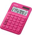 Casio MS-7UC Calculadora de Escritorio - Tecla Doble Cero - Pantalla LCD de 10 Digitos - Solar y Pilas - Color Rojo