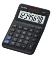 Casio MS-8F Calculadora Basica de Escritorio - Pantalla LCD de 8 Digitos - Solar y Pilas - Color Negro