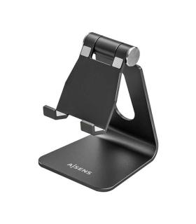 Aisens Soporte de Sobremesa Tamaño M Ajustable (1 Pivote) para Movil / Tablet - Color Negro