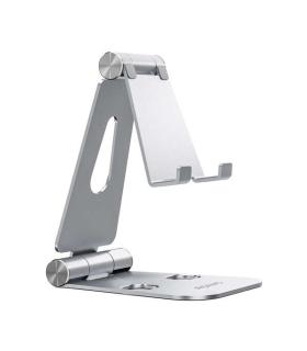 Aisens Soporte de Sobremesa Tamaño XL Ajustable (2 Pivotes) para Movil / Tablet - Color Plata