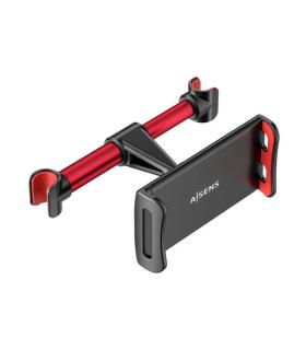 Aisens Soporte Coche Ajustable (1 Pivote) para Reposacabezas para Telefono / Tablet - Color Rojo