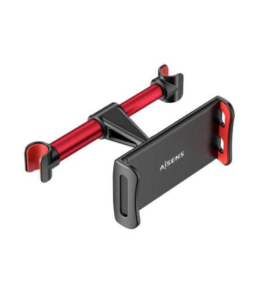 Aisens Soporte Coche Ajustable (1 Pivote) para Reposacabezas para Telefono / Tablet - Color Rojo