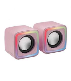 Mars Gaming MSCUBE Altavoces 8W - Iluminacion RGB - Sonido DSP - USB, Entrada Jack 3.5mm - Compactos y Ligeros